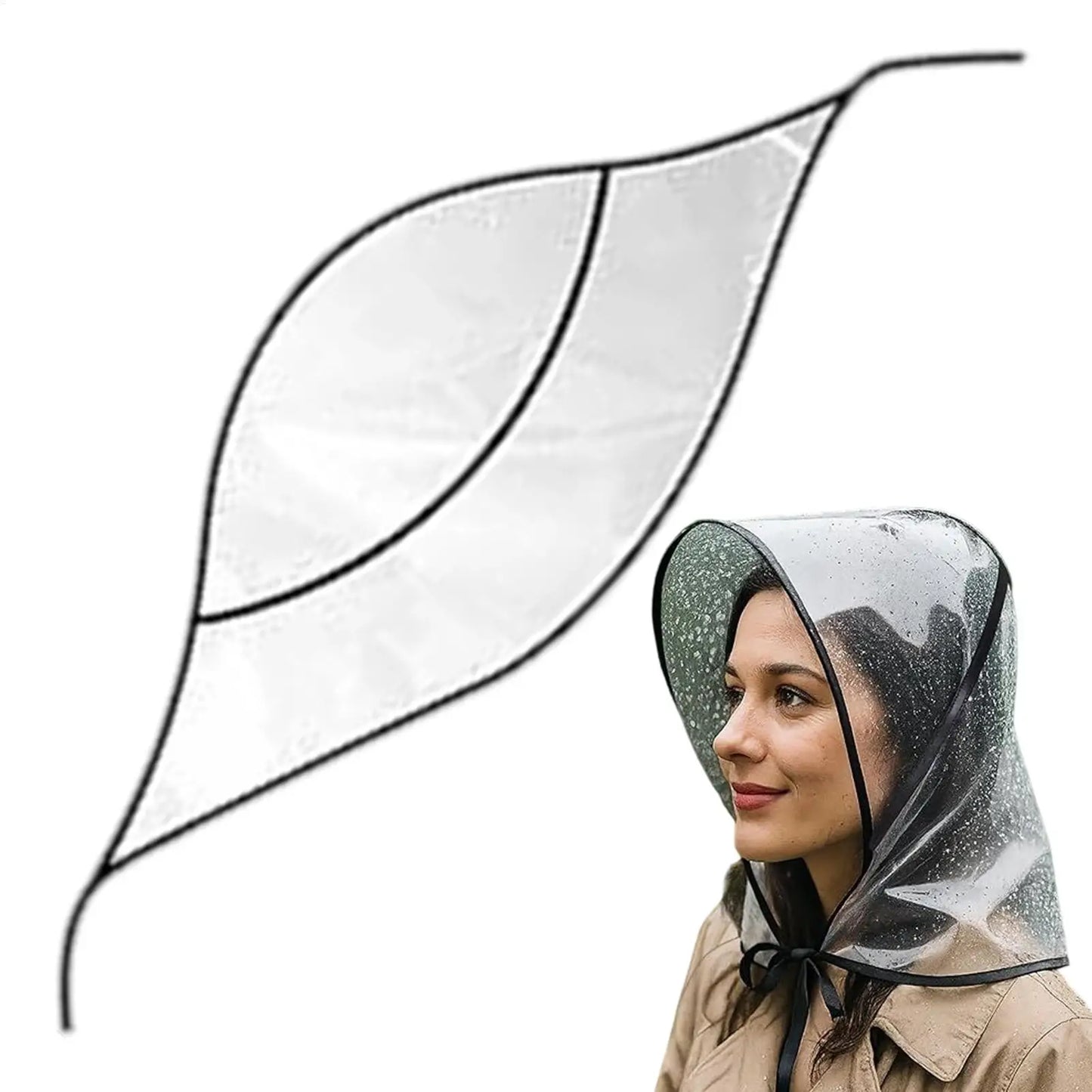 Clear Reusable Waterproof Rain Hat with Wide Brim for Women Lady Outdoor Travel Hiking Gardening Shopping Beach Wind Protection