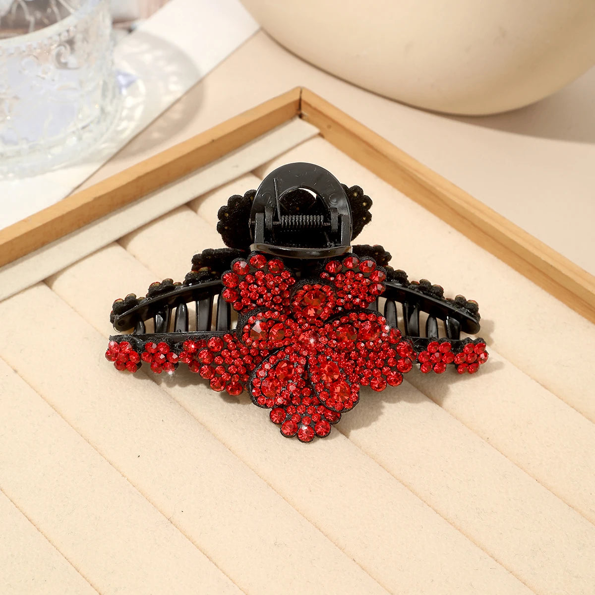 AWAYTR New Flower Hair Claws Clips Hairpins For Girls Women Fashion Rhinestone Hairgrip Barrettes