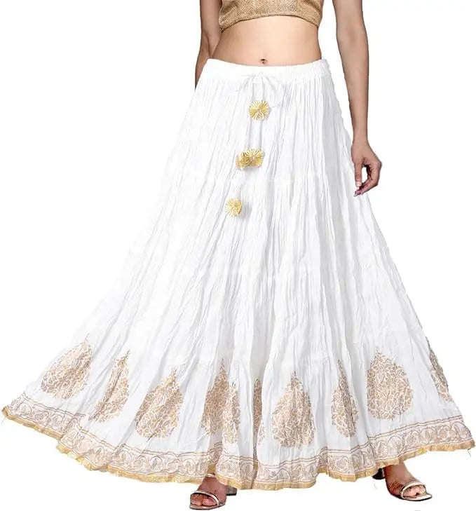 Flowy Long Skirt for Women A Line Casual Beach Party Holiday Maxi Skirts (S113-P)