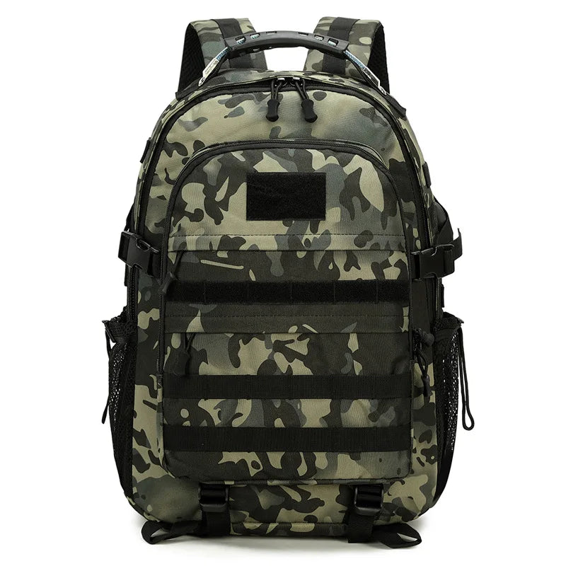 Nylon Tactical Unisex Sport Backpack Outdoor Travel Hiking Laptop Bag USB Charging Waterproof Large Capacity Backbag Men