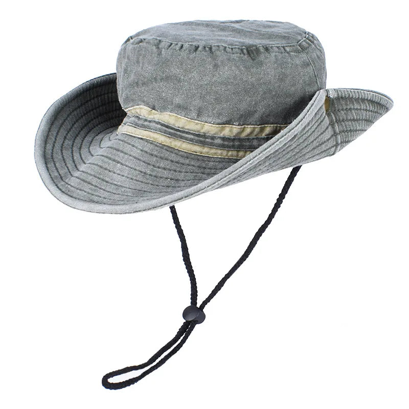 Outdoor Sun Hat Woman Bucket Hat Men Embroidered Vintage Beach Waterproof Fisherman Fishing Cap Summer Foldable Bob Man Panama