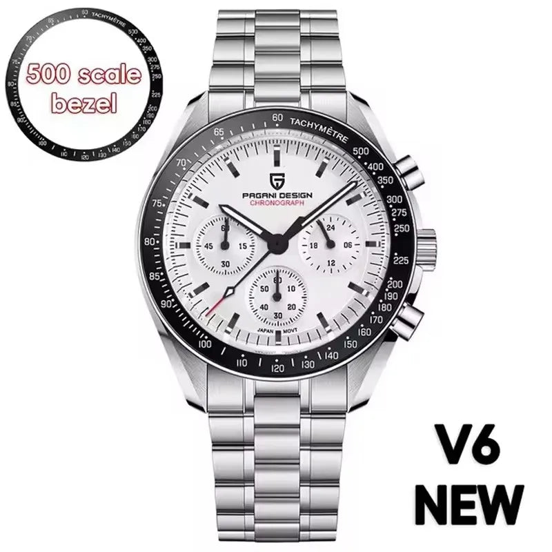 2026 New PAGANI DESIGN Moon V6 Men's Watches Luxury Quartz Watch For Man Chronograph VK63 AR Sapphire Mirror Luminous