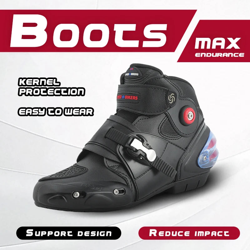 Men’s Motorcycle Shoes, Breathable, Casual Leather Boots for Spring and Summer, Ankle Shoes for Men