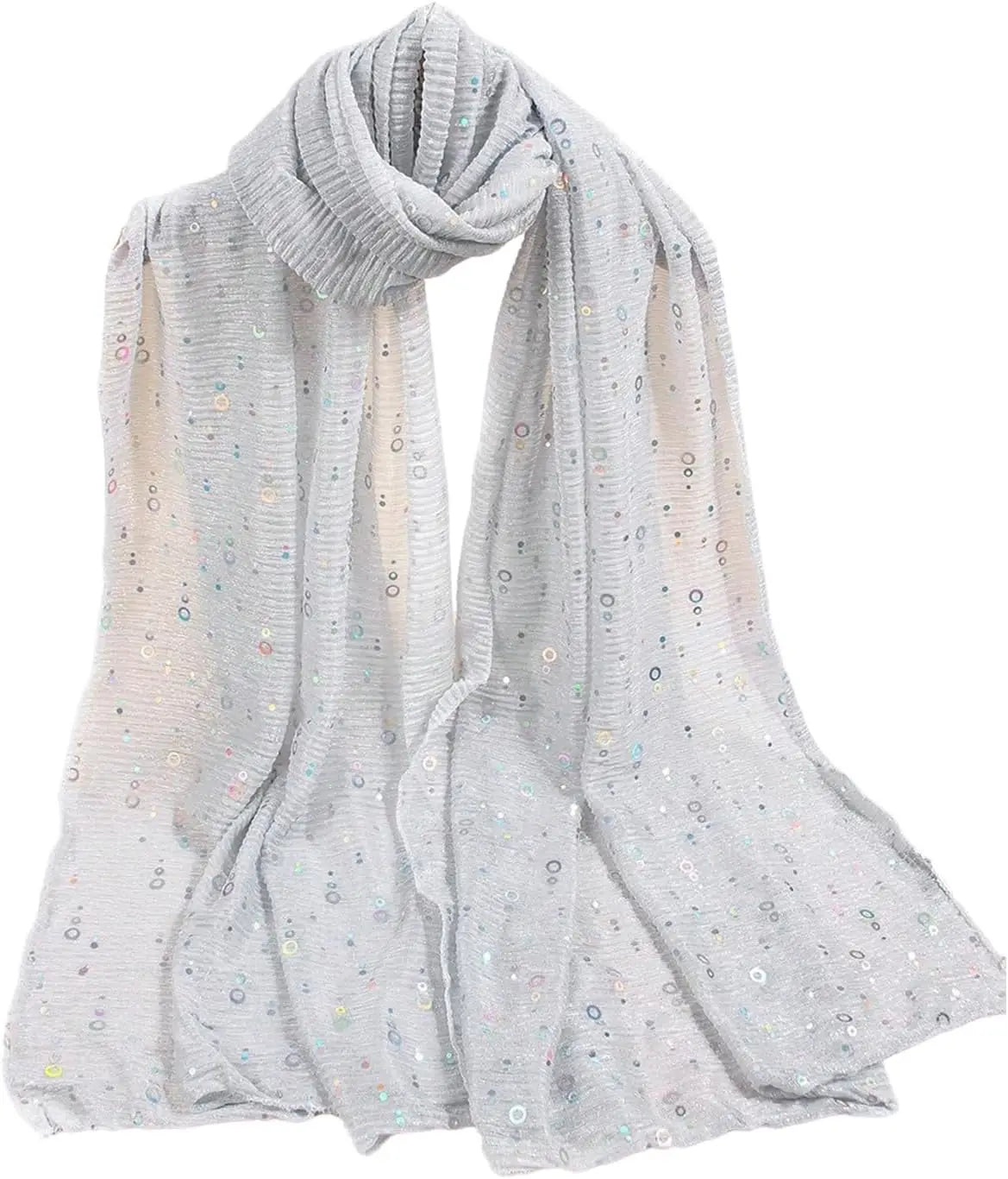 Women's Sequin Bandana Square Scarf Silk Scarves Mesh Shawl and Wrap for Evening Dresses