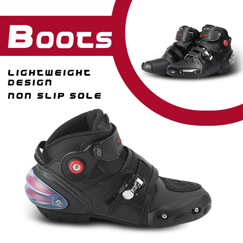 Men’s Motorcycle Shoes, Breathable, Casual Leather Boots for Spring and Summer, Ankle Shoes for Men