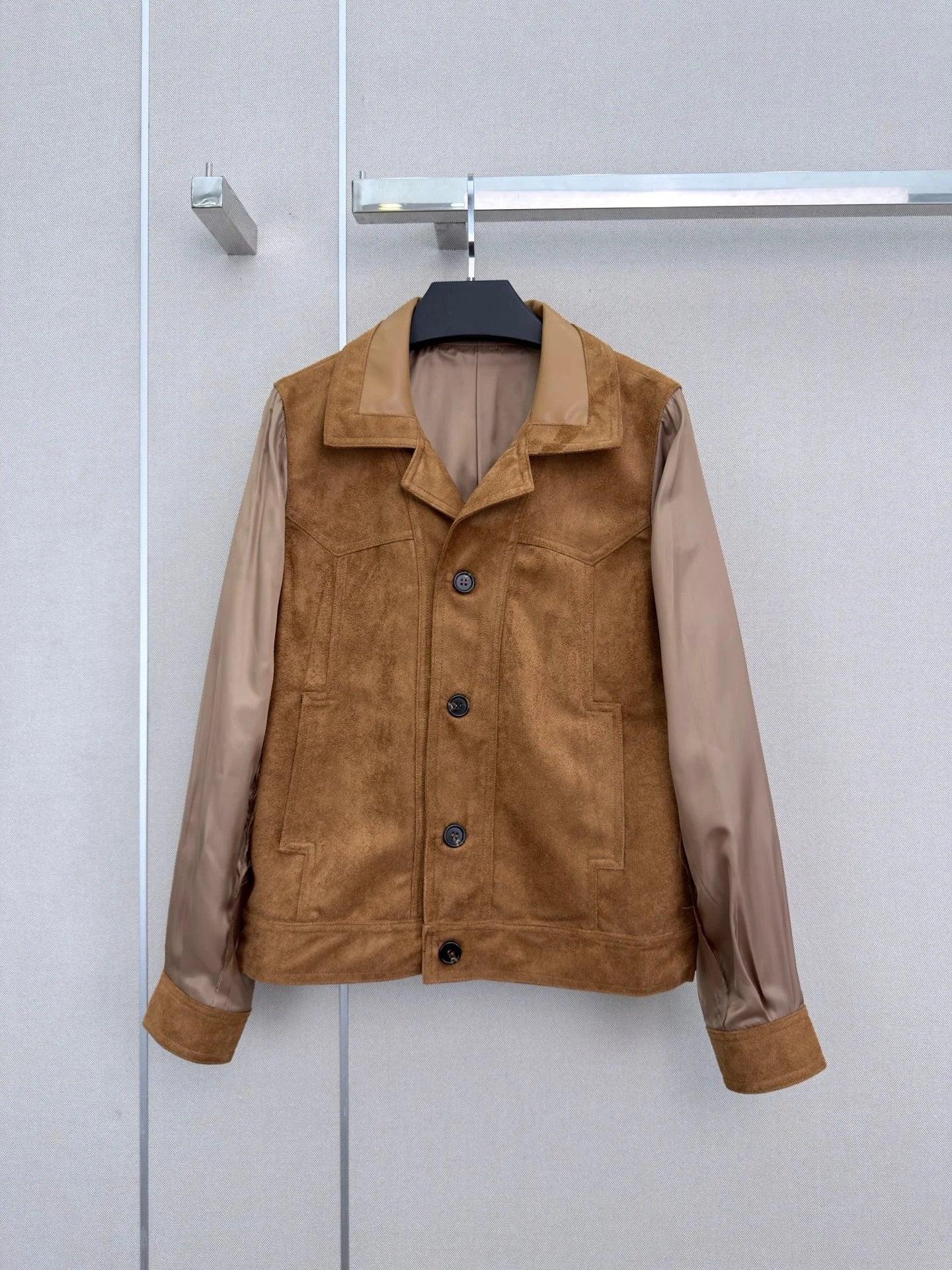 Women's Leather Long Sleeved Lapel Button jacket For Autumn And Winter Fashion And Leisure 26713229