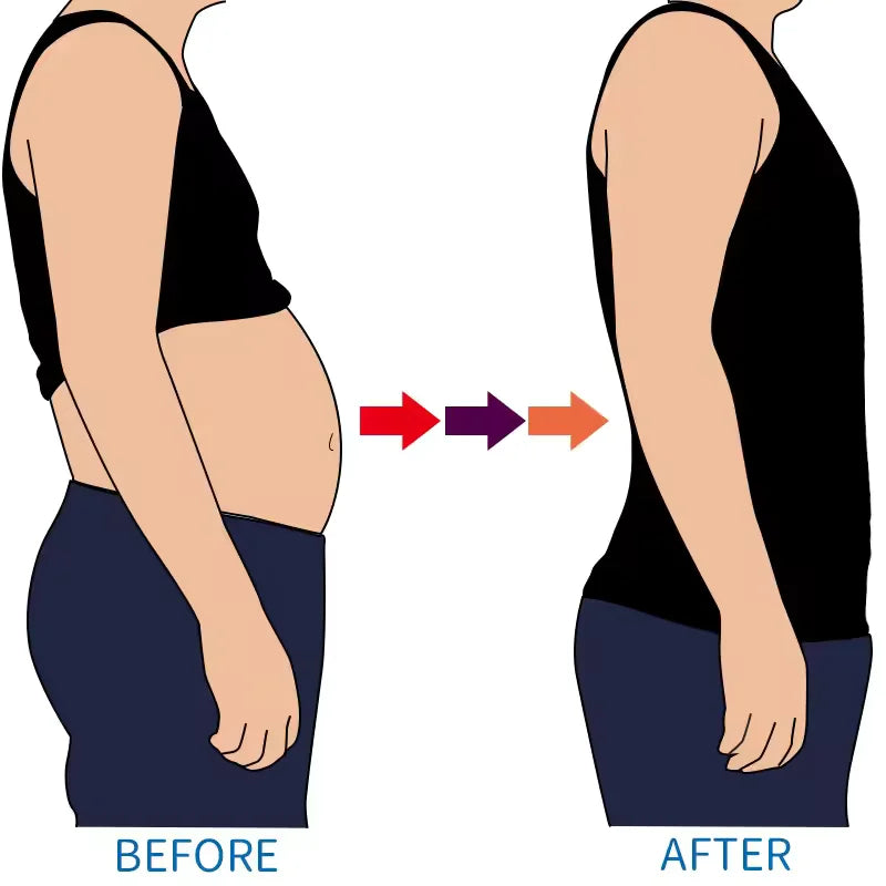 3 PCS Men's Tank Top Undershirt Tummy Control Shapewear Breathable Back Support Underwear Slimming High Stretch Waist Trainer Compression Sleeveless Wide Strap Top