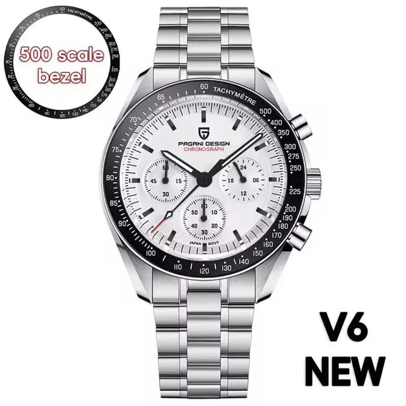 2026 New PAGANI DESIGN Moon V6 Men's Watches Luxury Quartz Watch For Man Chronograph VK63 AR Sapphire Mirror Luminous