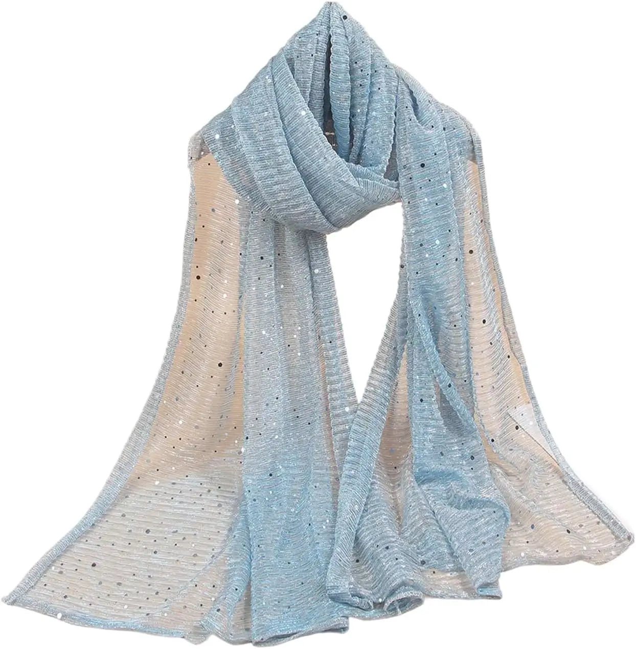 Women's Sequin Bandana Square Scarf Silk Scarves Mesh Shawl and Wrap for Evening Dresses