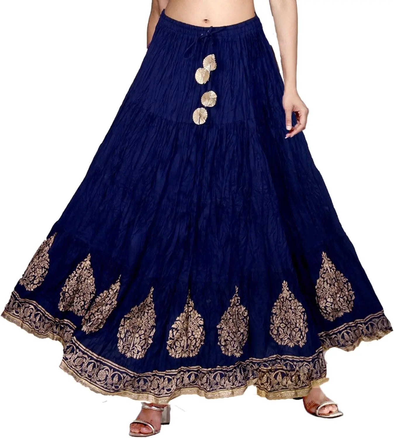 Flowy Long Skirt for Women A Line Casual Beach Party Holiday Maxi Skirts (S113-P)