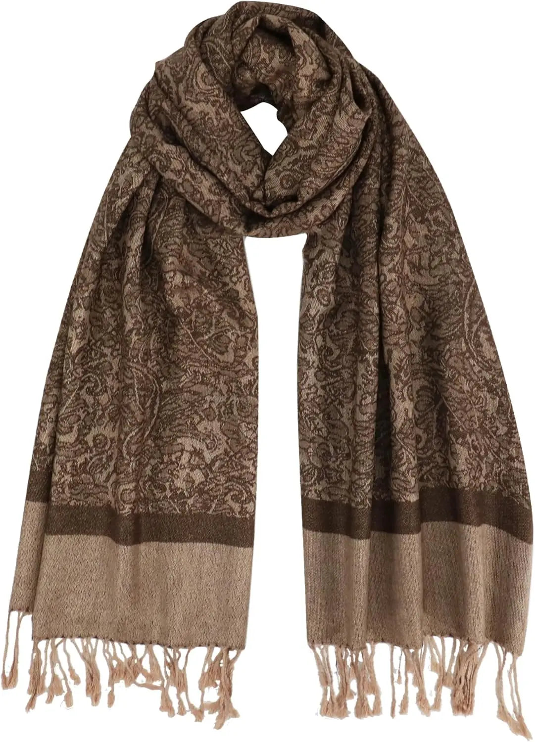 Silky Paisley Pashmina Shawl Scarf-Women's Soft Double-side Jacquard Pashminas Wrap for Evening Dress Travel Shawl