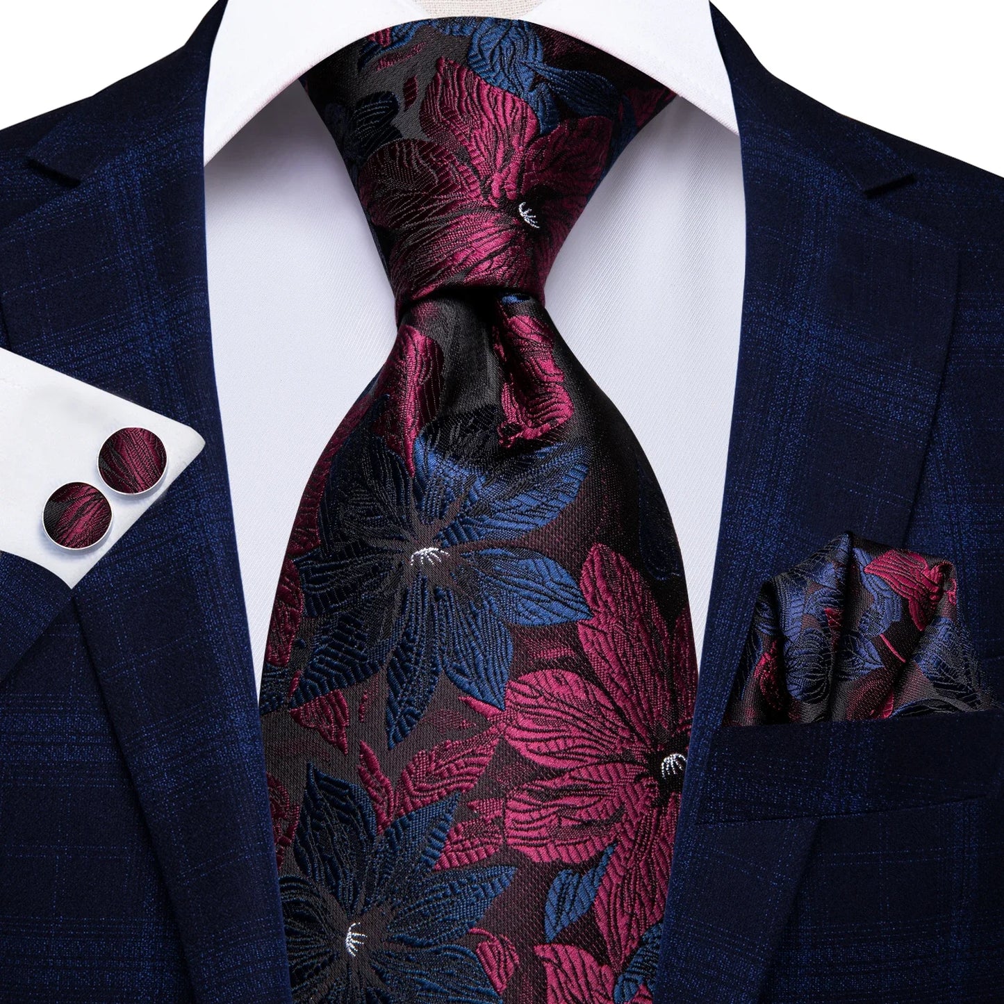 Hi-Tie Paisley Wine Red 100% Silk Men's Tie NeckTies 8.5cm Ties for Men Formal Business Luxury Wedding