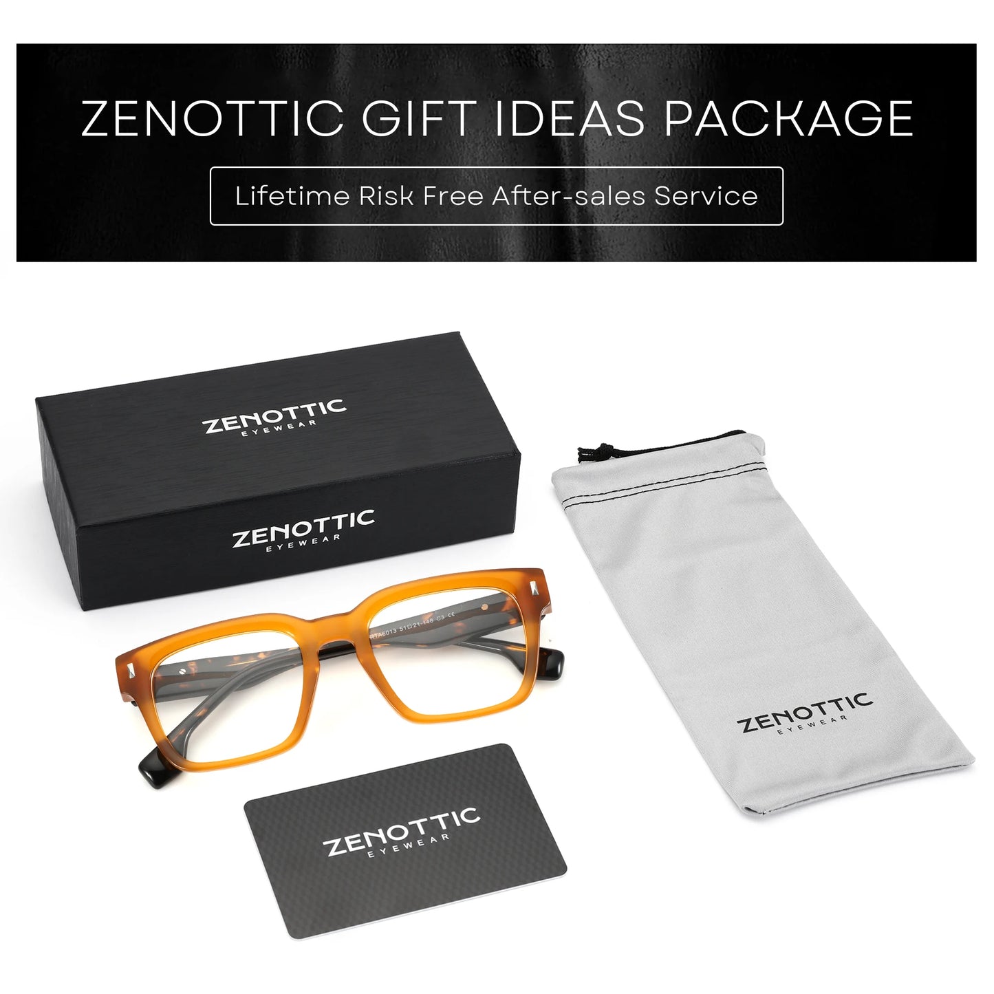 ZENOTTIC Men Square Handmade Optical Frames Stylish High Quality Daily Eyewear