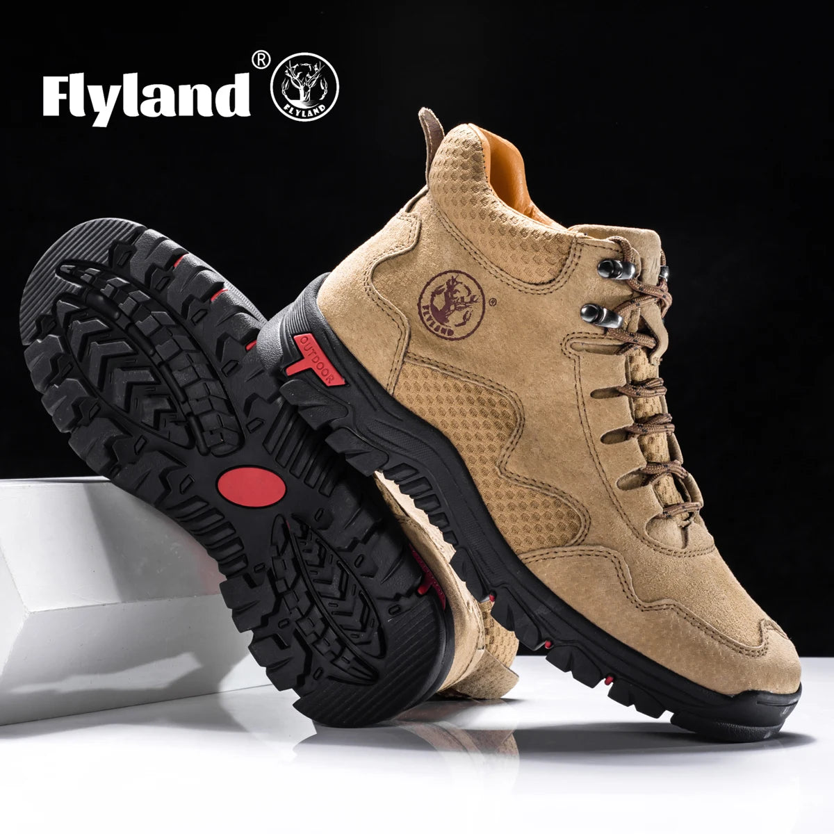 FLYLAND Men's Fashion Sneakers Chukka Boots Breathable Daily Casual Work Office Shoes