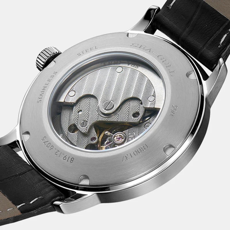 Seagull New Business Watch Men's Mechanical Wristwatches 50m Waterproof Leather Valentine Male Watches