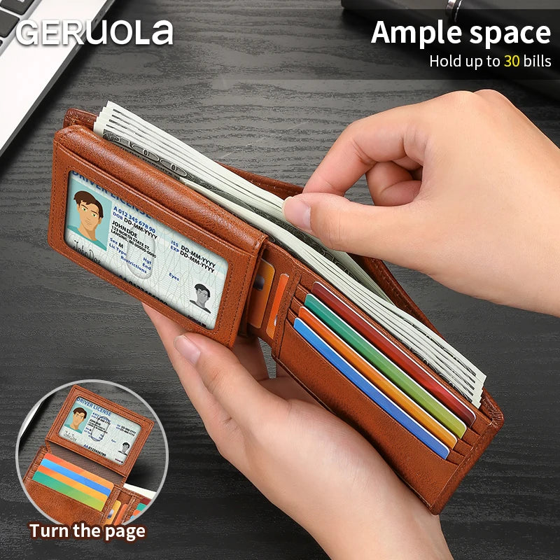 2025/2026 Bestseller! Short-style wallet crafted from genuine top-grain cowhide leather. Features RFID blocking technology.