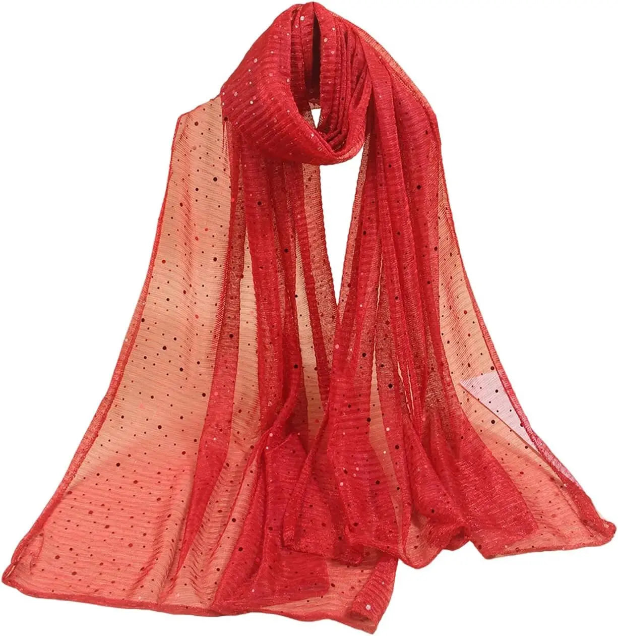 Women's Sequin Bandana Square Scarf Silk Scarves Mesh Shawl and Wrap for Evening Dresses