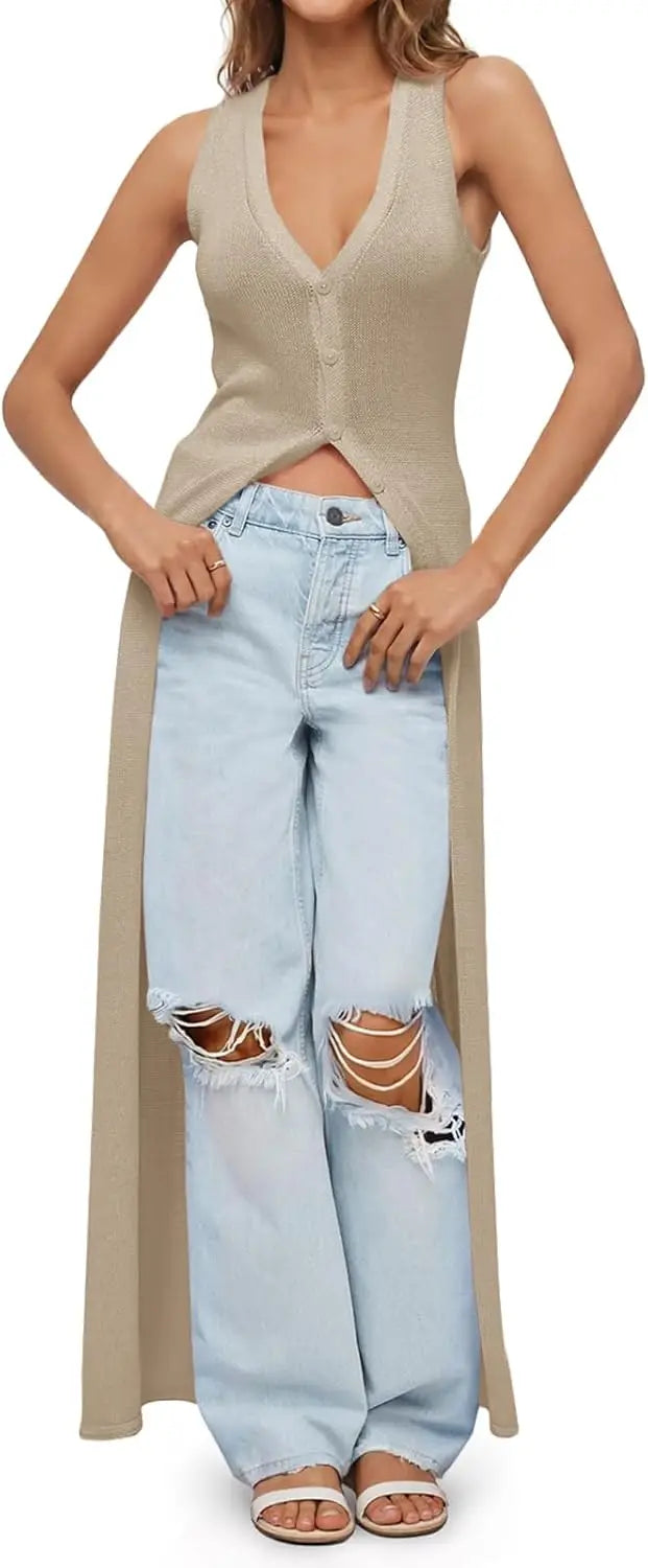 Womens Crochet Long Cardigans Duster Button Up Bell Long Sleeve Ruffle 2026 Summer Boho Beach Cover Ups