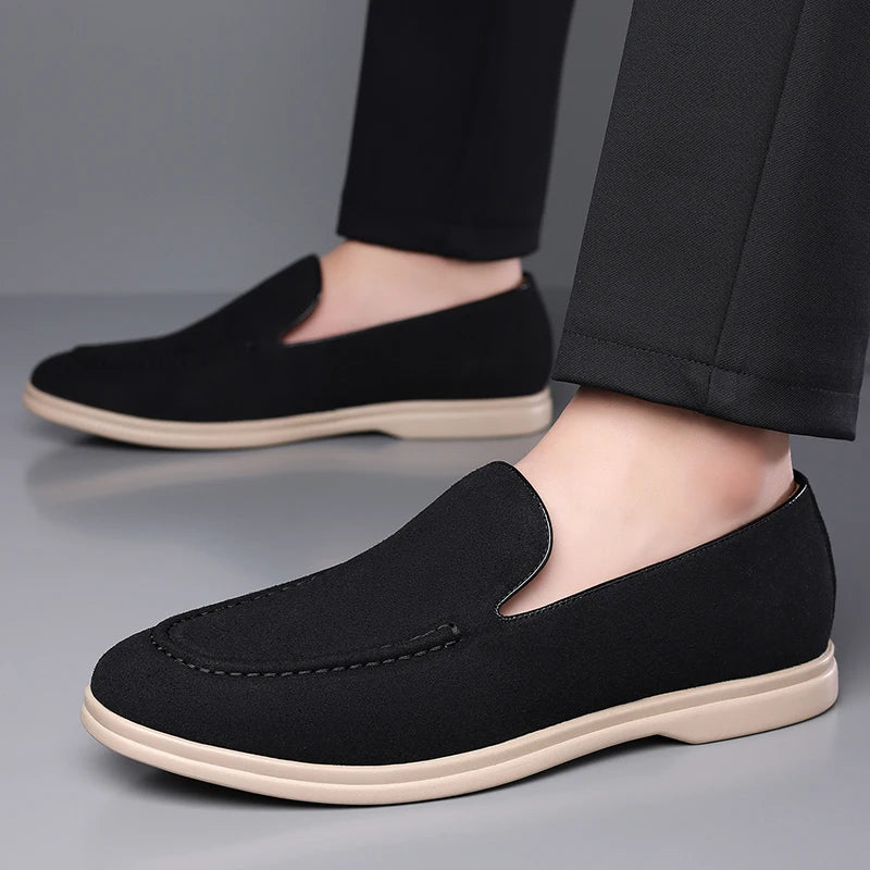 Classic Moccasins Dress Shoes Men Suede Leather Shoes For Men Loafers Formal Wedding Party Shoes Sapato Social Flats Size 38-44