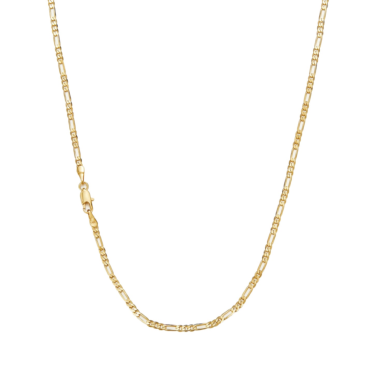 2.5-10mm Figaro Stainless Steel 14K Gold Plated Link Chain Necklace Fashion Women Men's Hip Hop Rock Jewelry