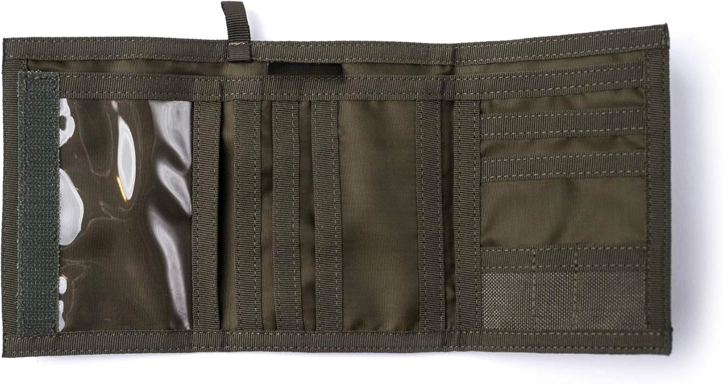 Military Tactical Men's Wallets- ID Card Holder - Canvas, Thin, Front Pocket Travel Wallet -Coin Zipper Pocket