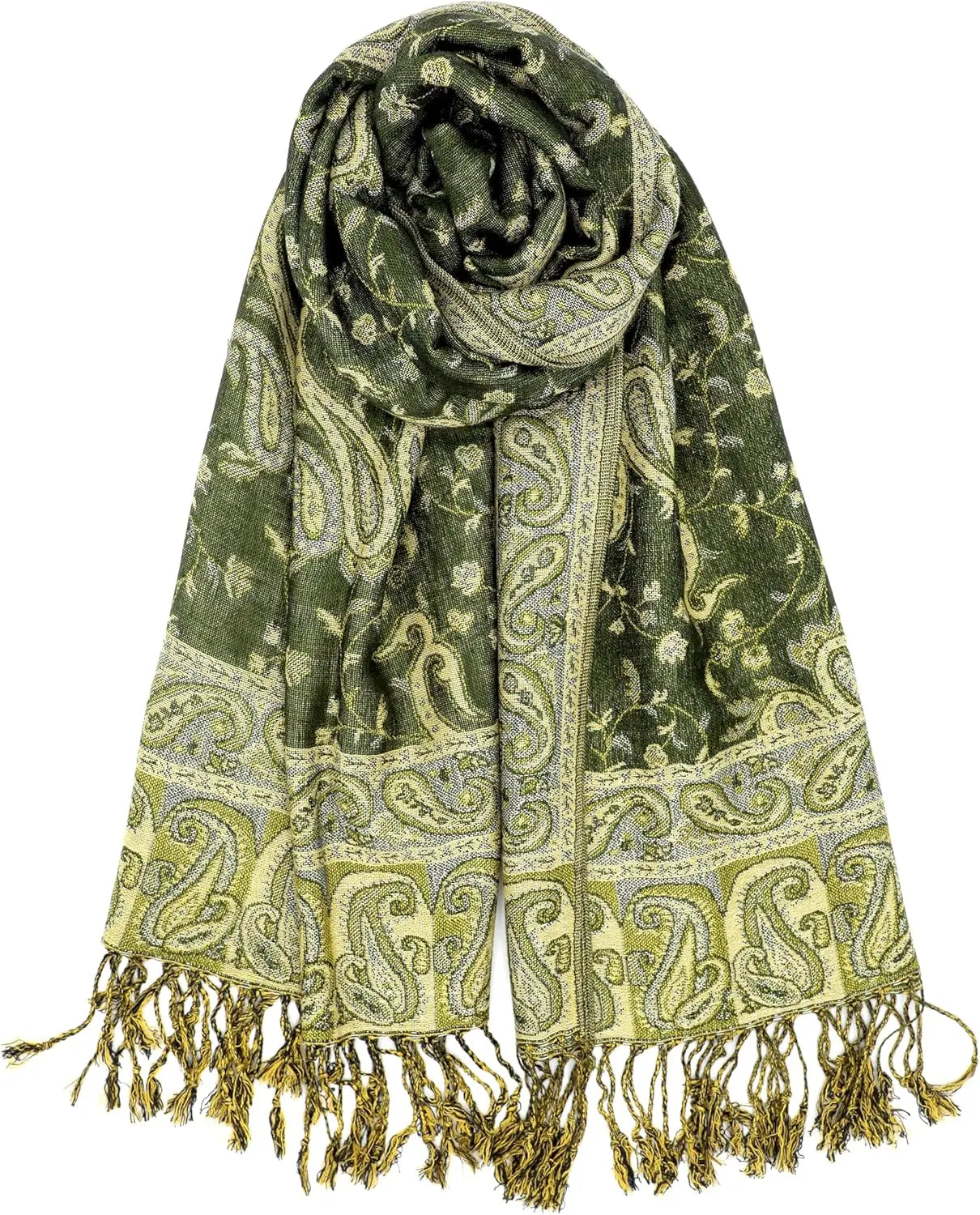 Reversible Paisley Pashmina Rave Scarf – Exotic Indian Shawls and Wraps for Evening Dresses, Festivals, All Seasons