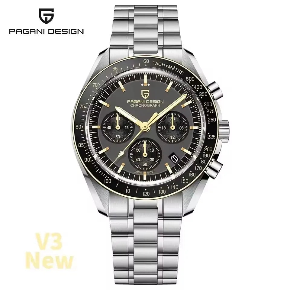 2026 New PAGANI DESIGN Moon V6 Men's Watches Luxury Quartz Watch For Man Chronograph VK63 AR Sapphire Mirror Luminous