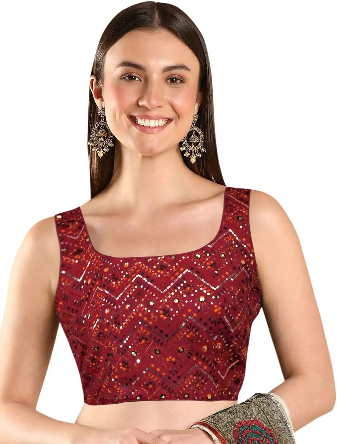 Sequin Embellished Saree Blouse for Women (B228-P)