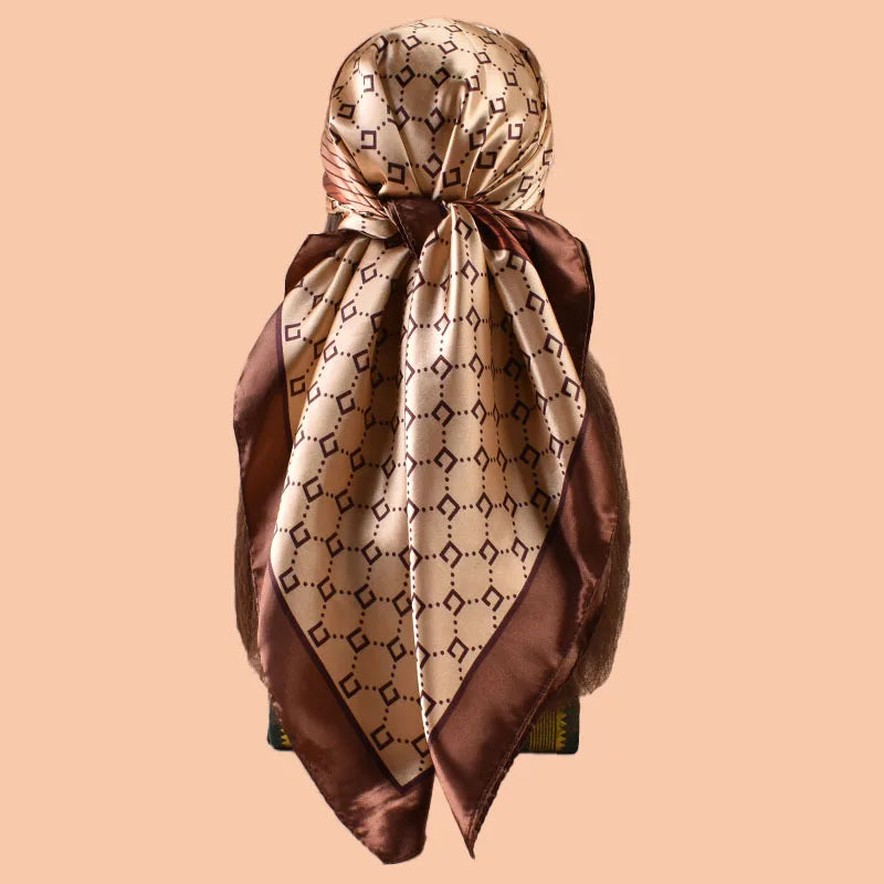 1PC Women's Summer Beach Accessory Fashion Satin Square Scarf 90*90inch Multi-use Headscarf Party Use Versatile Hair Towel