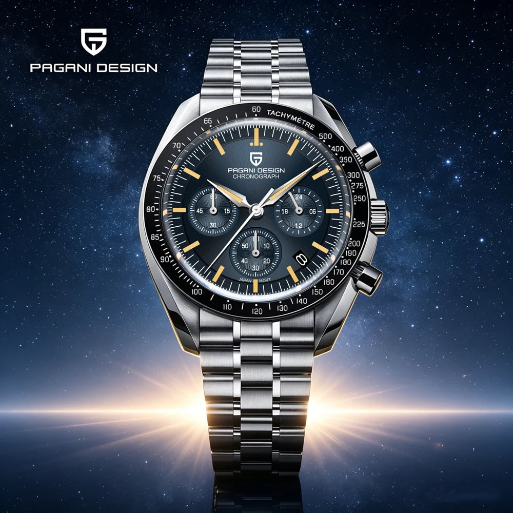 2026 New PAGANI DESIGN Moon V6 Men's Watches Luxury Quartz Watch For Man Chronograph VK63 AR Sapphire Mirror Luminous