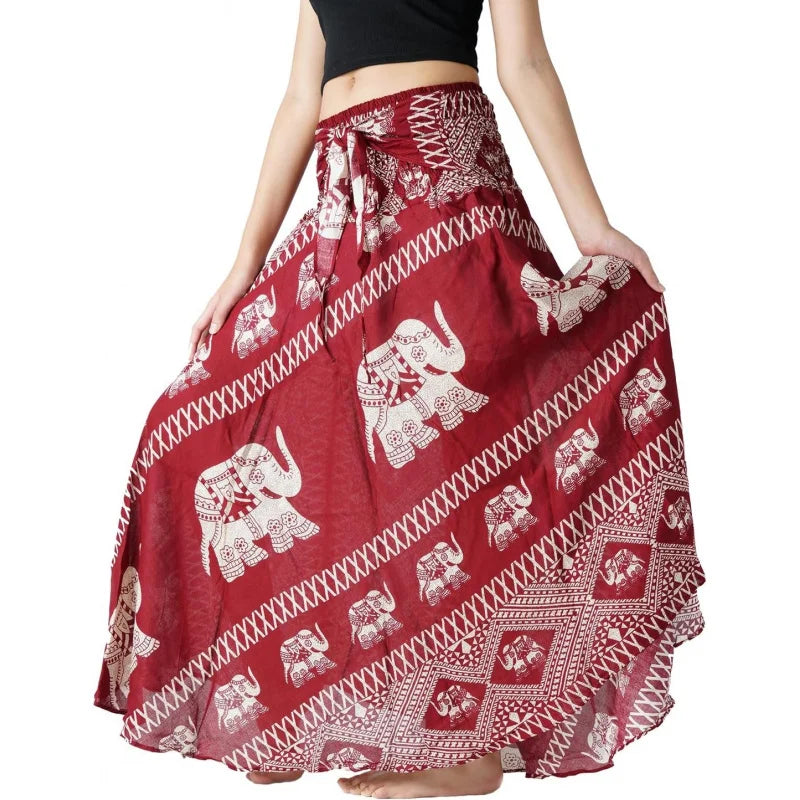 Long Skirts for Women Maxi Boho Skirt Floral Print