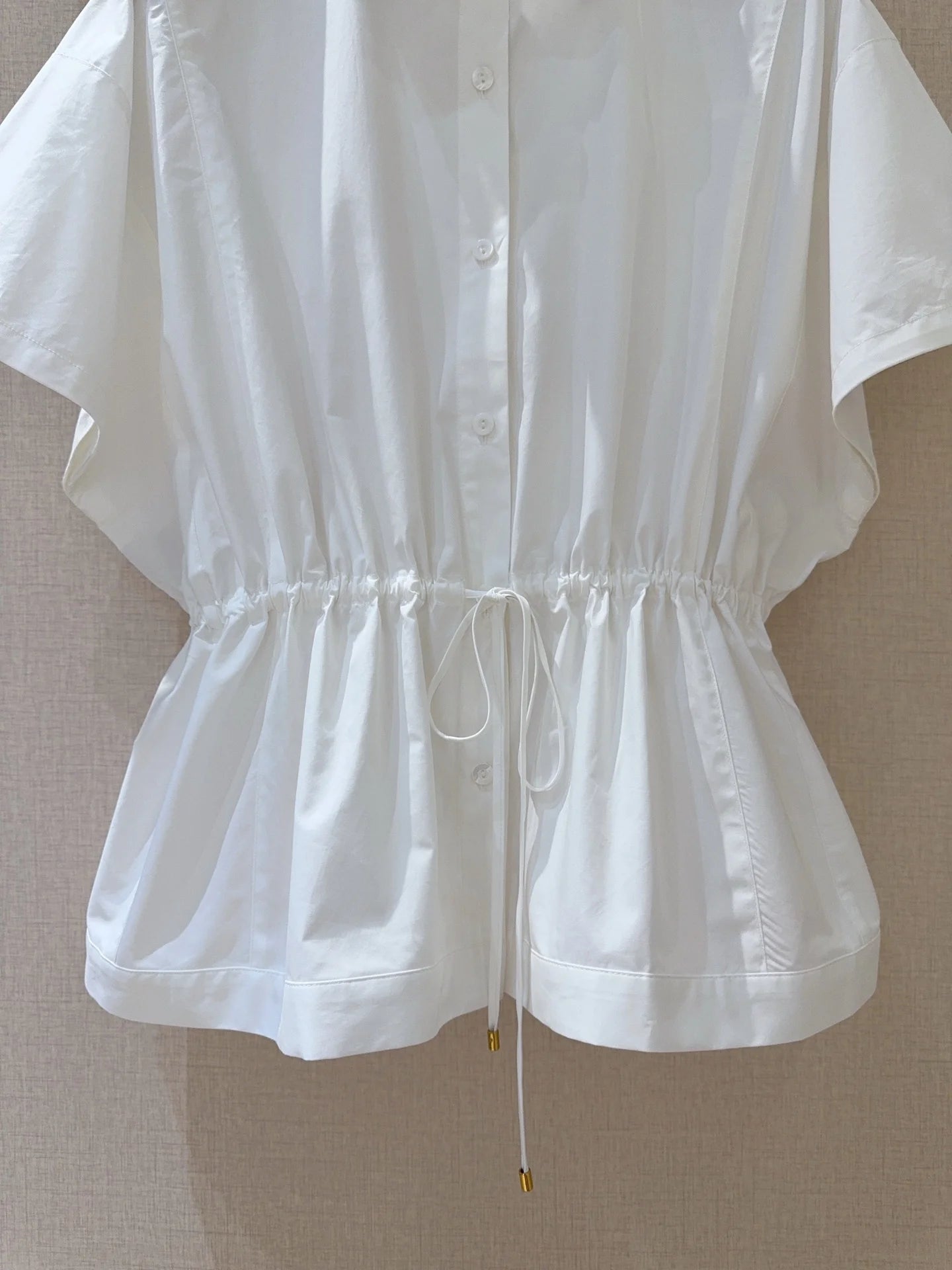 Women's Short Sleeve Button-Up Lapel  Collar Solid Color Top Spring Summer Casual Fashion Elegant Pure Color Shirt 2661765