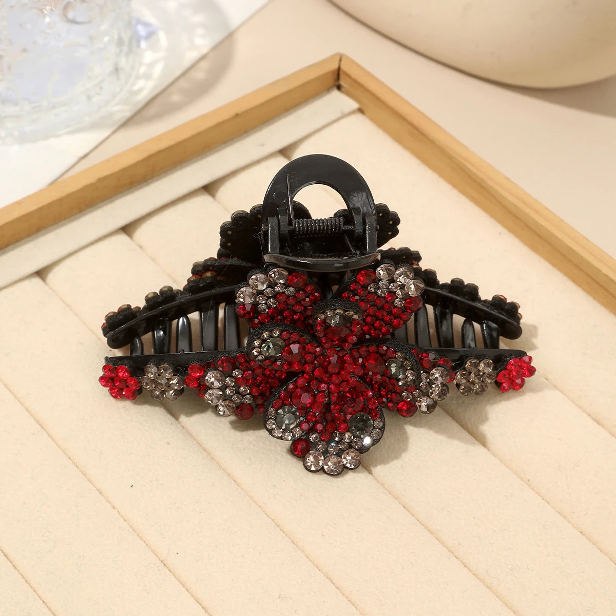 AWAYTR New Flower Hair Claws Clips Hairpins For Girls Women Fashion Rhinestone Hairgrip Barrettes