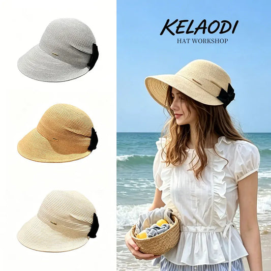 Paper grass hat woven straw women's sun hat summer equestrian hat duckbill hat fashionable and avant-garde outdoor leisure hat