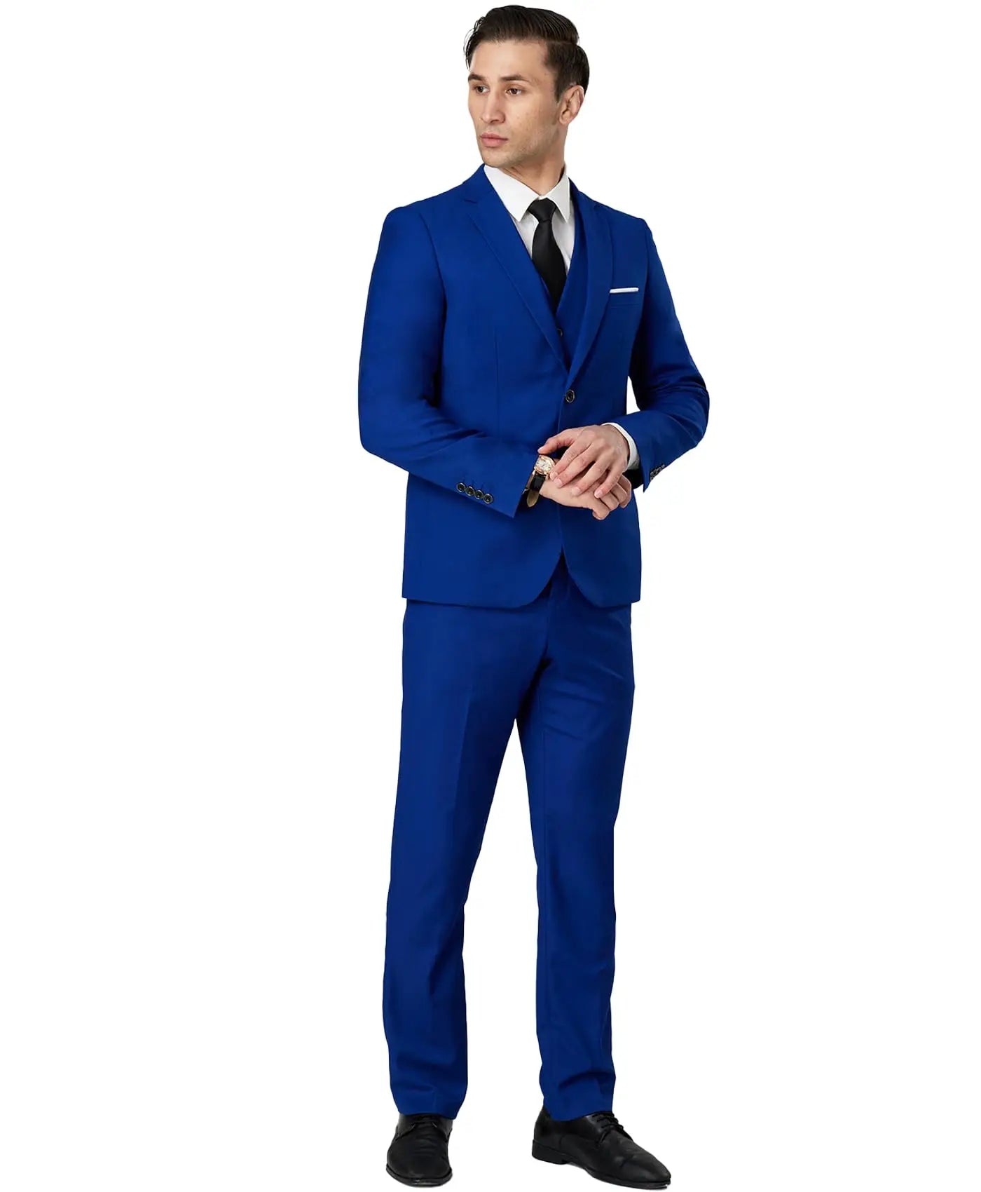 TweedLad Men's Business Suit Set Groomsmen Regular Fit-Tuxedo Jacket+Trousers Men Suit Set Lapel Formal Stylish Buttons Pockets
