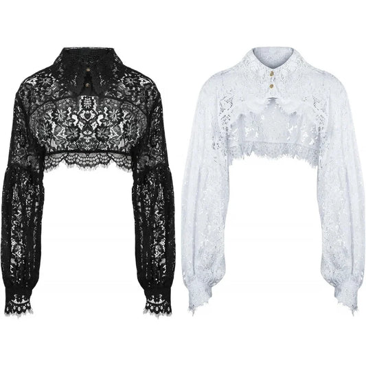 2 Pack Fake Collar Detachable Dickey Blouse Sun Protection Lace Half Shirt