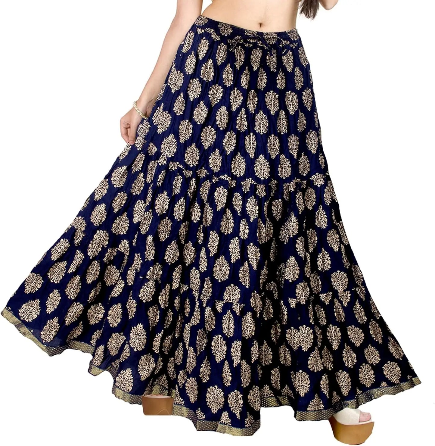 Flowy Long Skirt for Women A Line Casual Beach Party Holiday Maxi Skirts (S113-P)