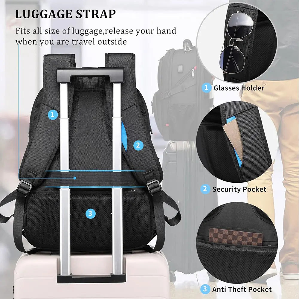 50L Man Travel Backpack Large Capacity Men and Women Business Trip Backpacks 15.6/17 Inch Laptop Bag Student School Backpack
