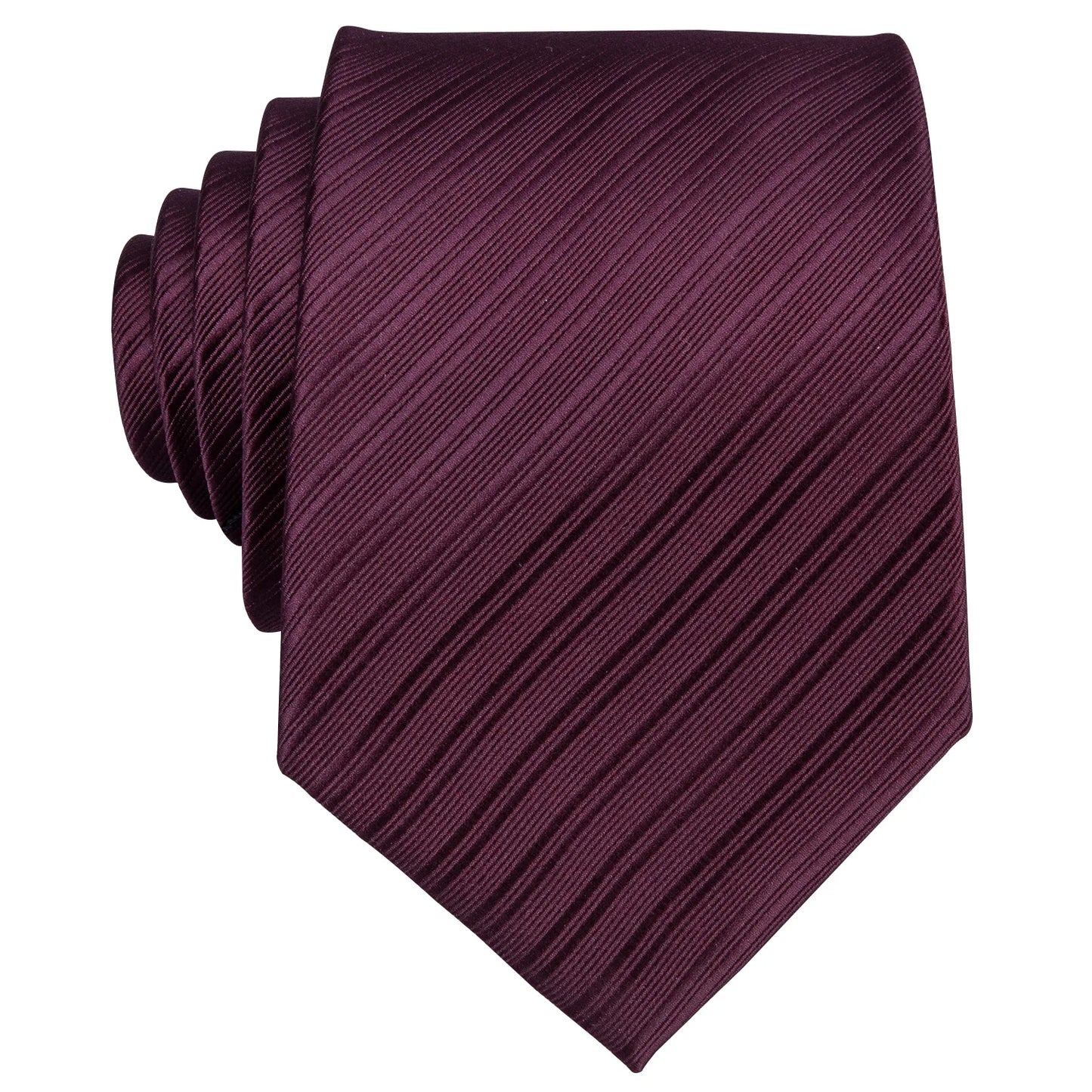Designer Mens Tie Jacquard Necktie Pocket Square Cufflinks Set Burgundy Striped for Male Men Wedding Busniess Party Ties Gift