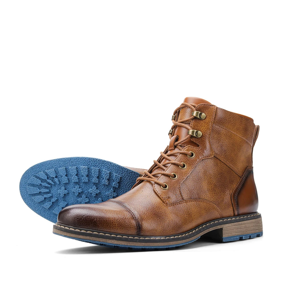 Spring Leather Boots with Zipper Classical Men Boots 2026 Fashion Comfortable Ankle Boots