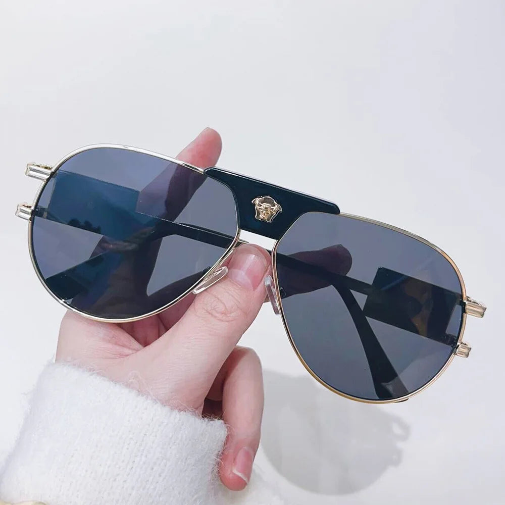 Classic Aviation Sunglasses Women Brand Designer Cattle Head Decoration Brand Designer Pilot Sun Glasses UV400