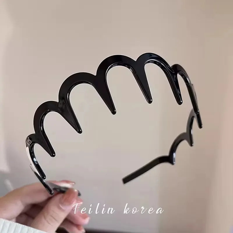 2pcs/set Teeth Non-slip Hair Comb Plastic Headband For Women Girls