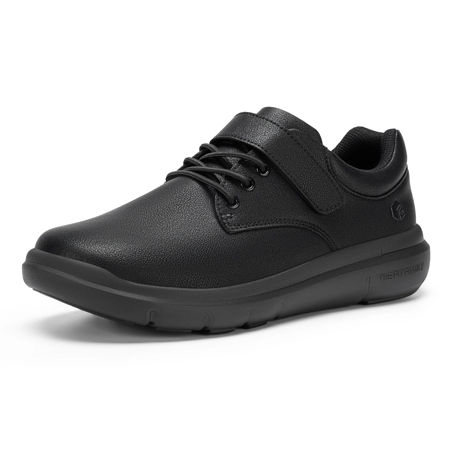 FitVille Men's Wide Width Leather Oxford Dress Shoes Hook And Loop Orthopedic Walking Sneakers For Swollen Feet Diabetic Bunion