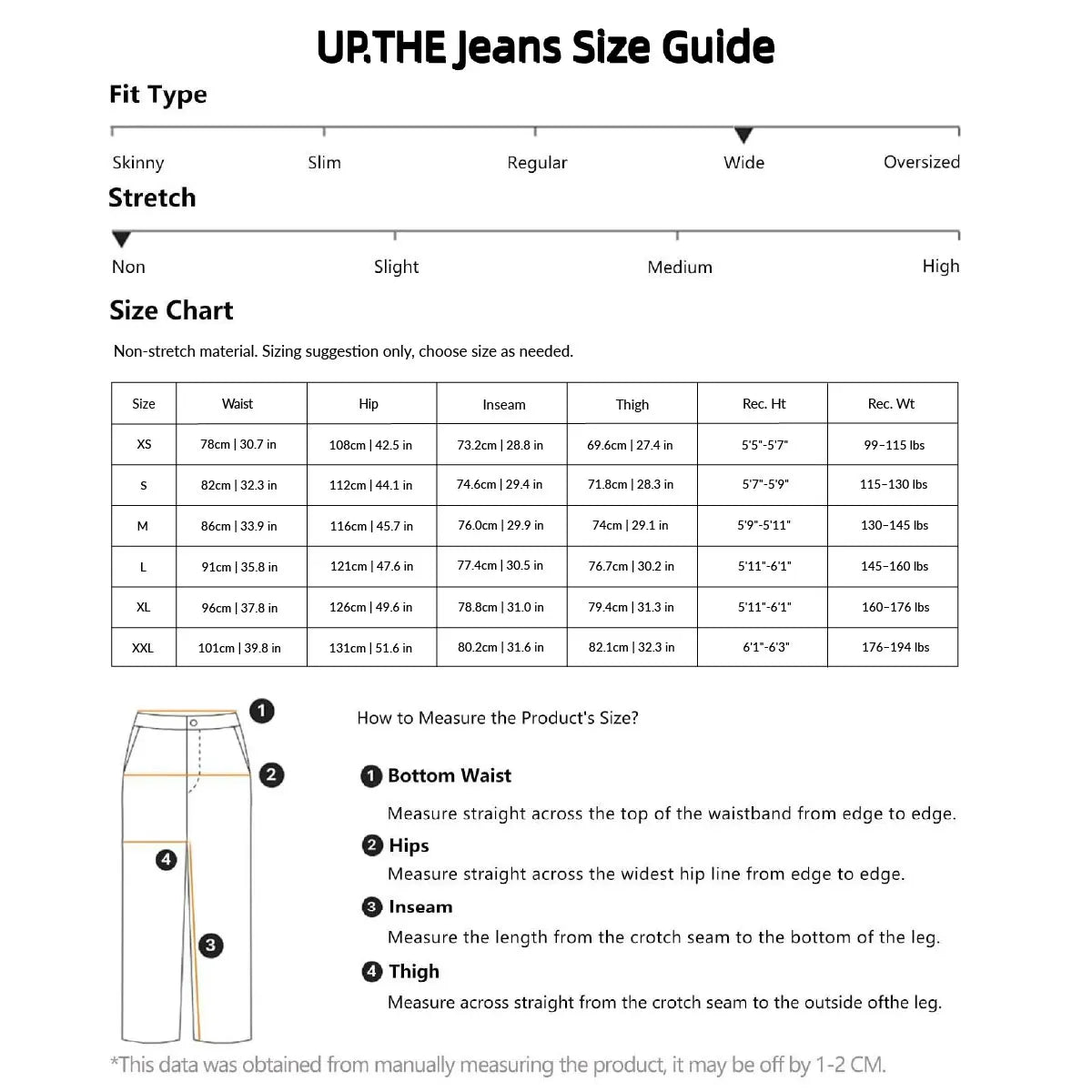 UP.THE Men Dark Blue Slim Fit Straight Leg Jeans, Classic Stretch Denim Pants, Casual Streetwear Trousers for Daily Work & Daily Outfits