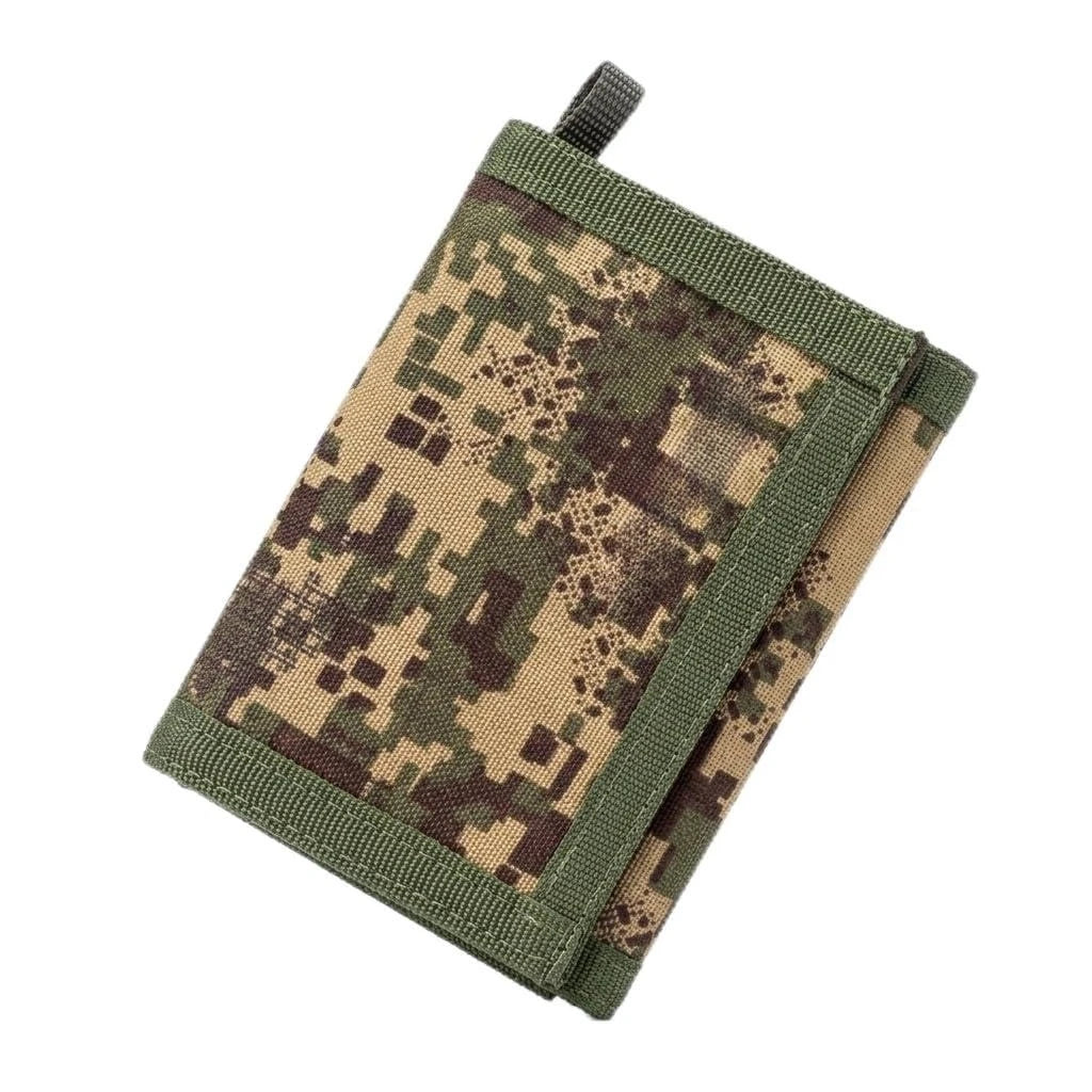 Military Tactical Men's Wallets- ID Card Holder - Canvas, Thin, Front Pocket Travel Wallet -Coin Zipper Pocket