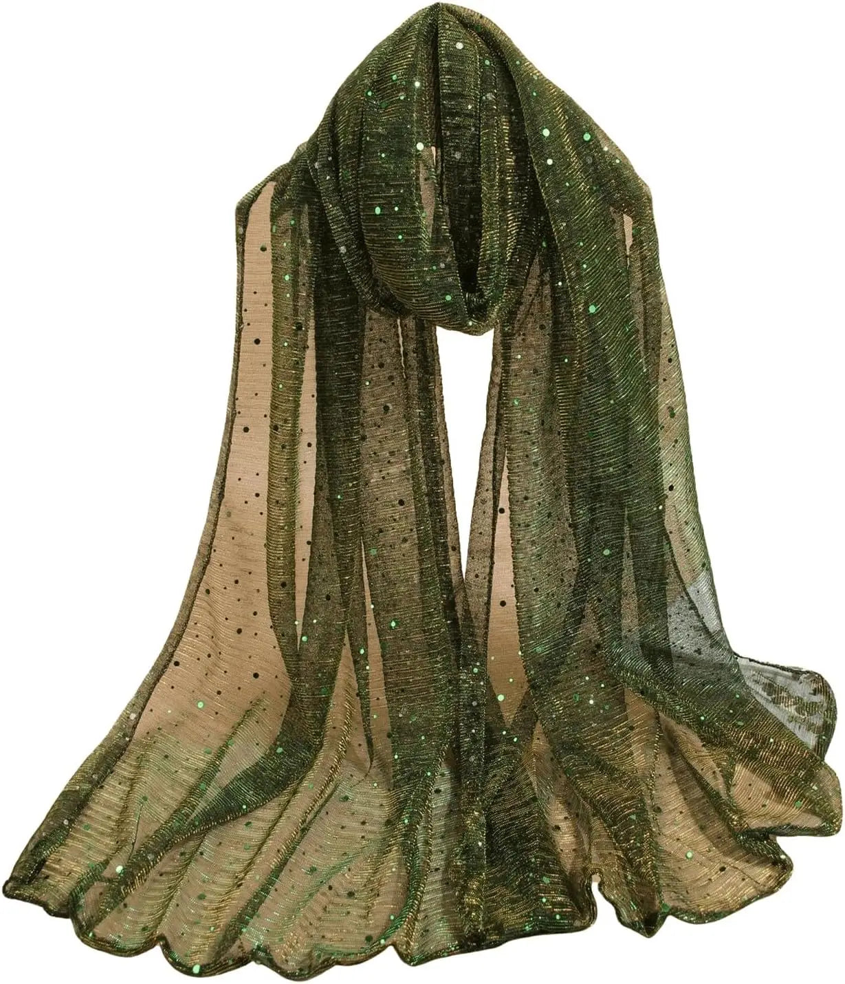 Women's Sequin Bandana Square Scarf Silk Scarves Mesh Shawl and Wrap for Evening Dresses