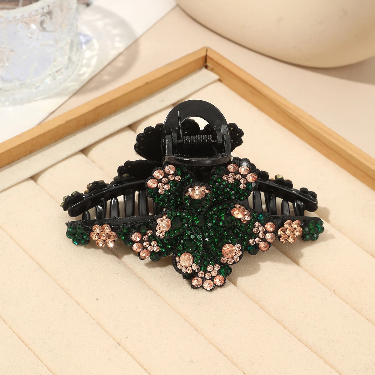 AWAYTR New Flower Hair Claws Clips Hairpins For Girls Women Fashion Rhinestone Hairgrip Barrettes