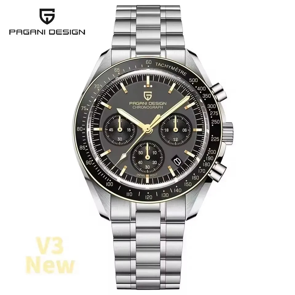 2026 New PAGANI DESIGN Moon V6 Men's Watches Luxury Quartz Watch For Man Chronograph VK63 AR Sapphire Mirror Luminous