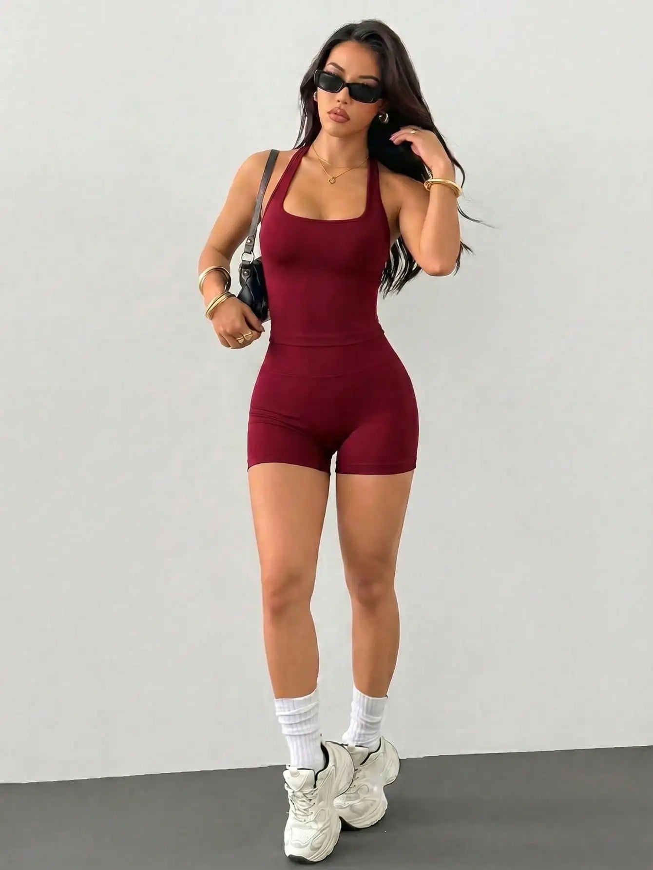 Women's Outdoor Sports Set: Tank Top + Shorts, Versatile For Daily Wear, Slim Fit, Lifting Design, Lightweight & Breathable