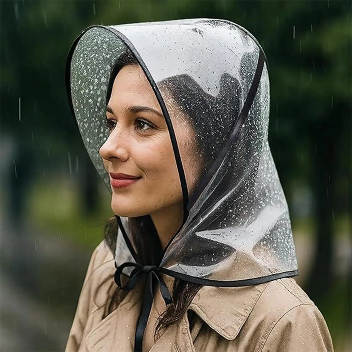 Clear Reusable Waterproof Rain Hat with Wide Brim for Women Lady Outdoor Travel Hiking Gardening Shopping Beach Wind Protection